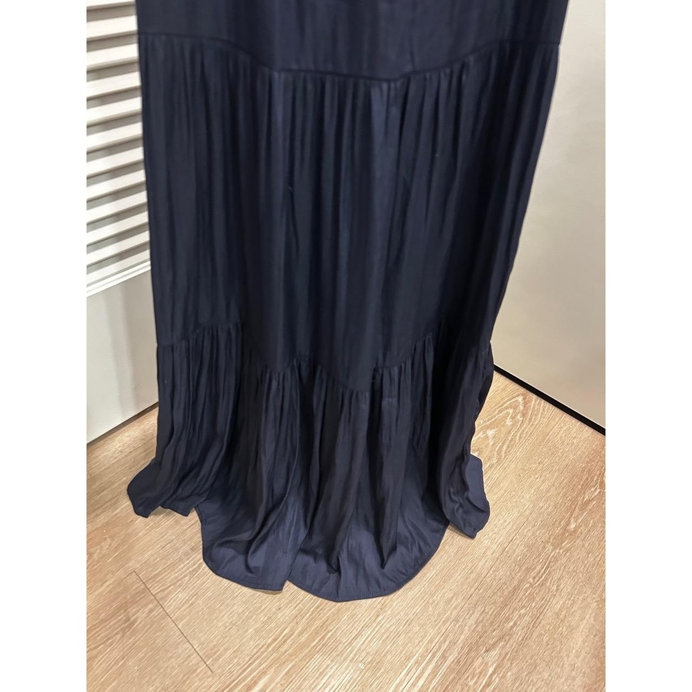 Yakira Bella Womens XS Navy Ruffled Tiered Sleeveless Dress Flowy Boho - Picture 3 of 6